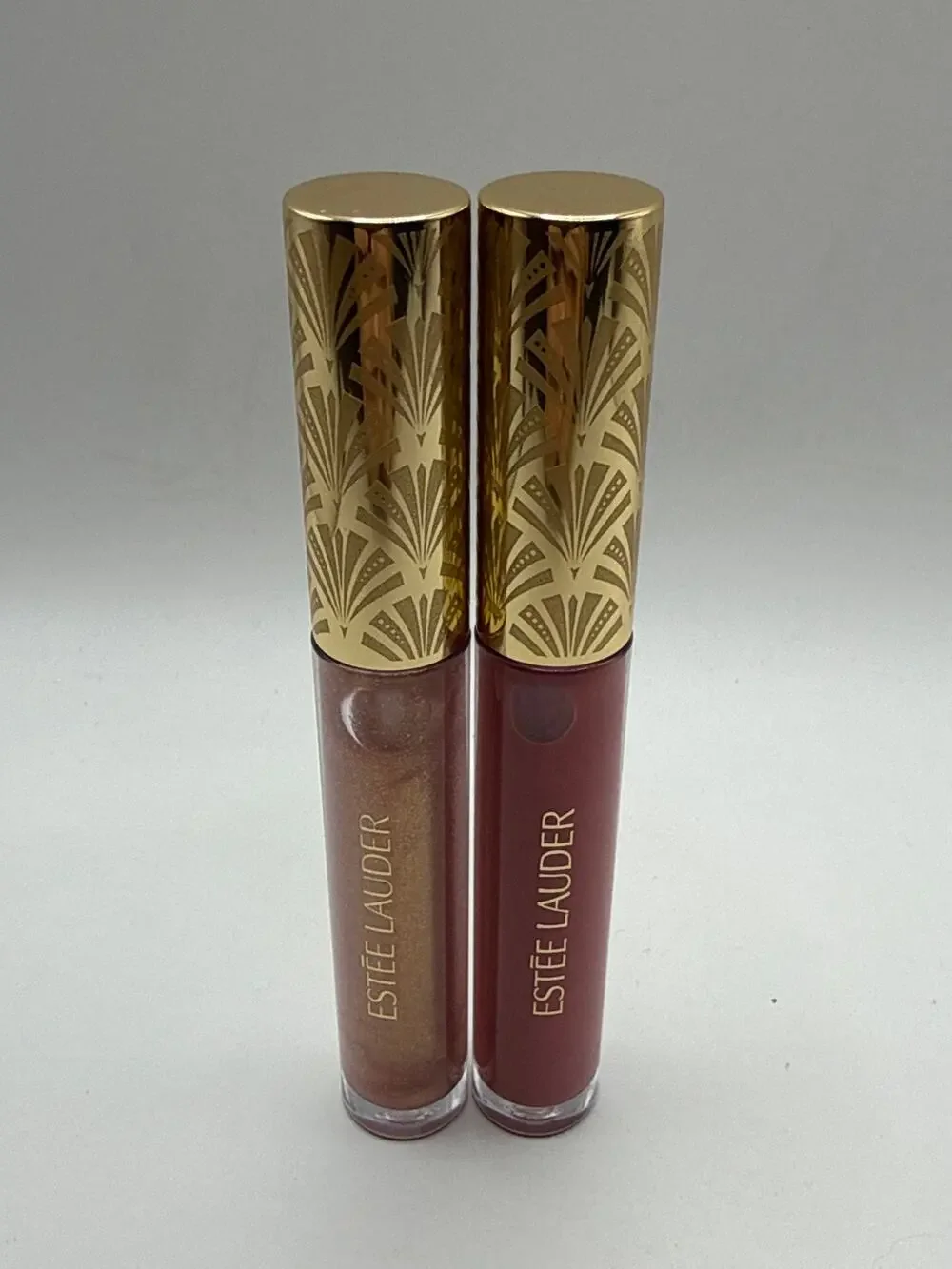 ESTEE LAUDER LIP GLOSS SET of 2 FULL SIZE Beneath the Shine Pink Persuasion New